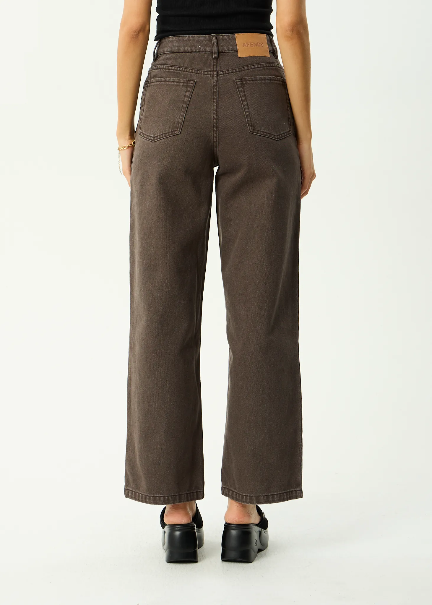 AFENDS Womens Bella - Denim Wide Leg Baggy Jean - Washed Coffee sold by Afends product image thumbnail 5