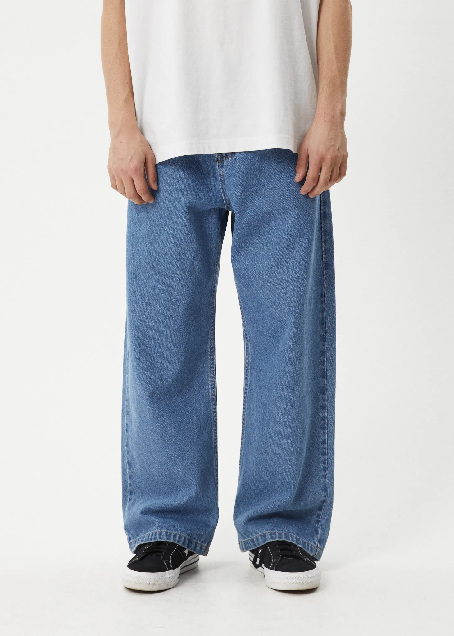 AFENDS Mens Pablo - Denim Baggy Jean - Worn Blue sold by Afends product image thumbnail 2