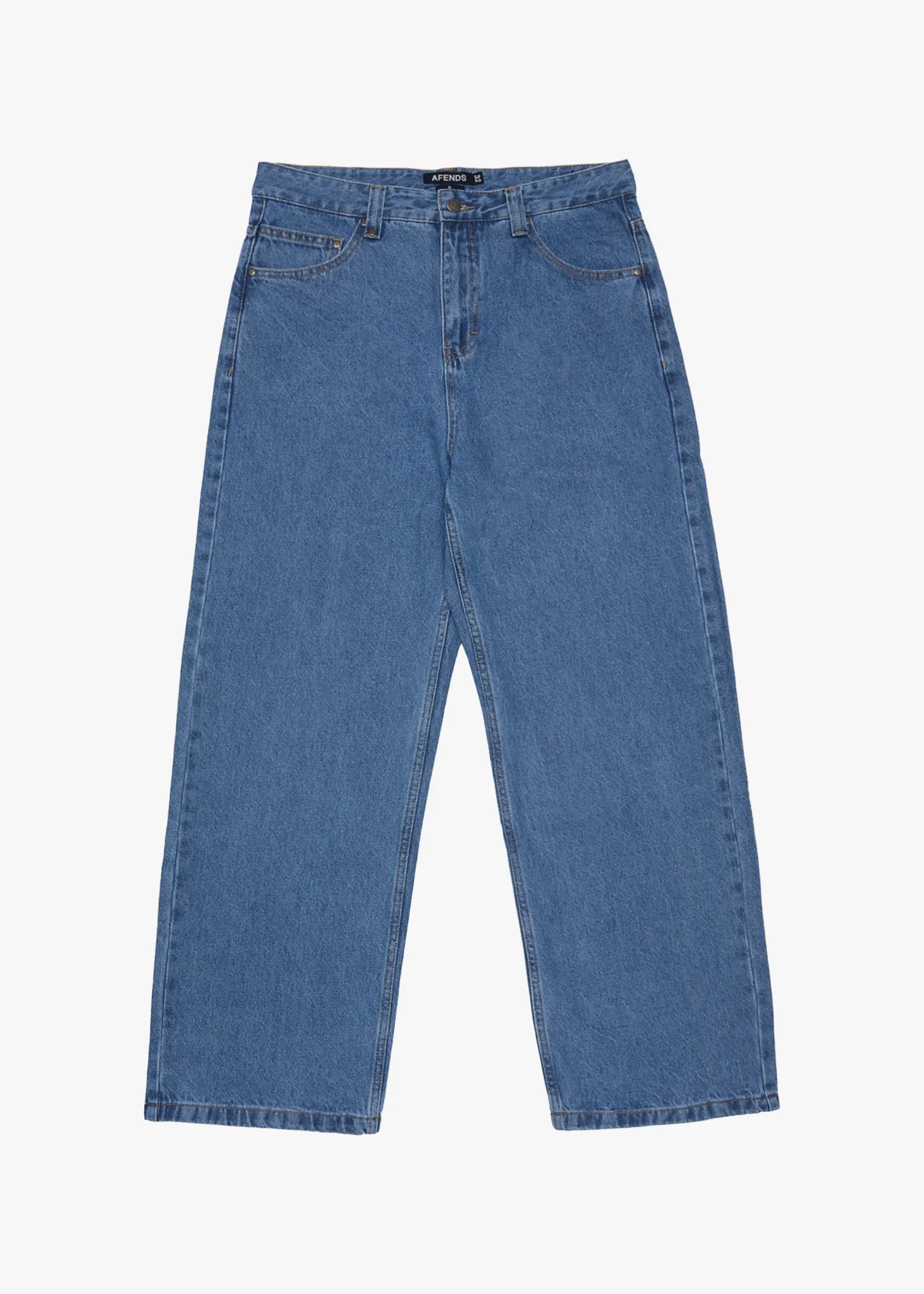 AFENDS Mens Pablo - Denim Baggy Jean - Worn Blue sold by Afends