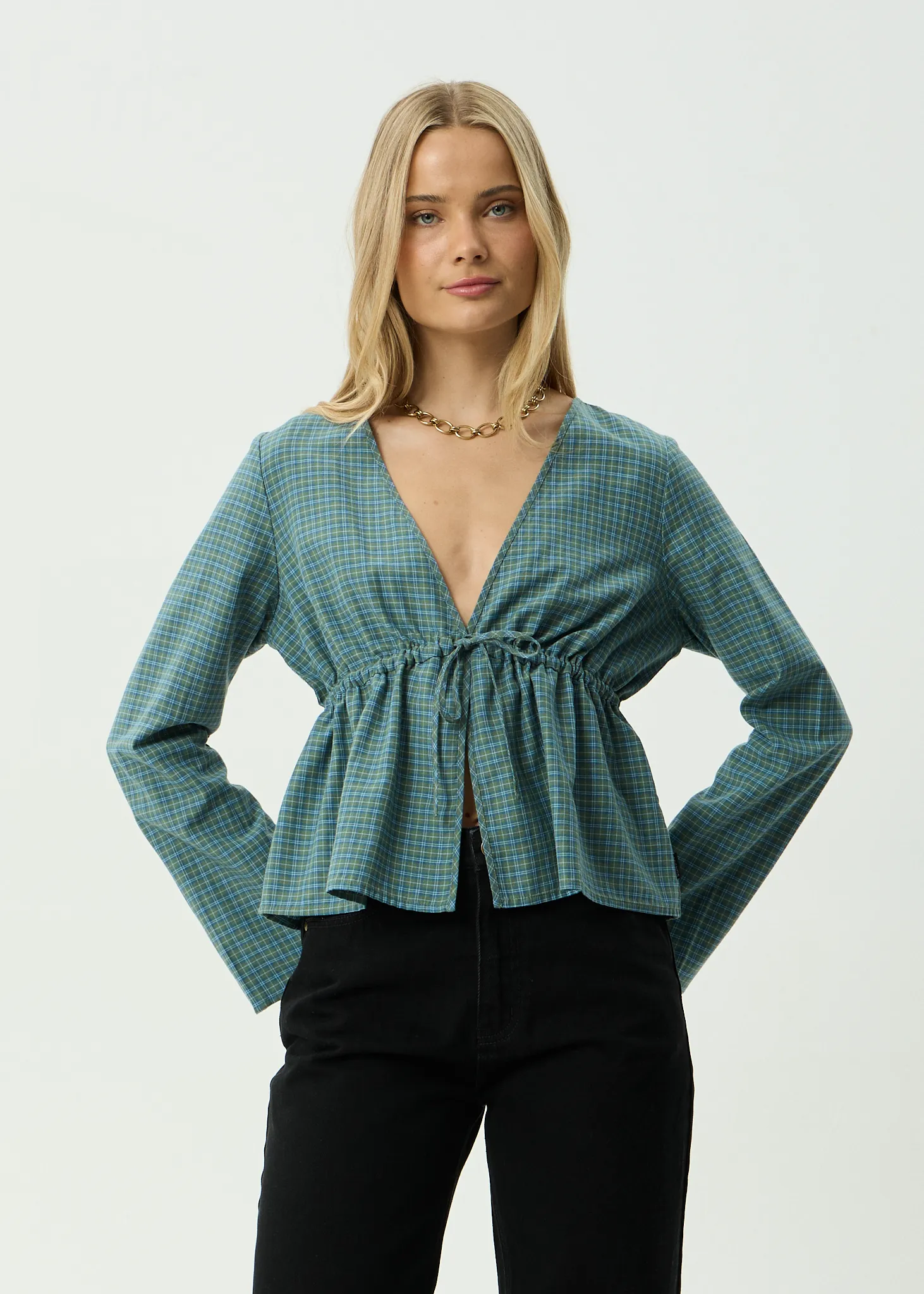AFENDS Womens Voyager - Tie Top - Deep Olive Voyager sold by Afends product image thumbnail 2