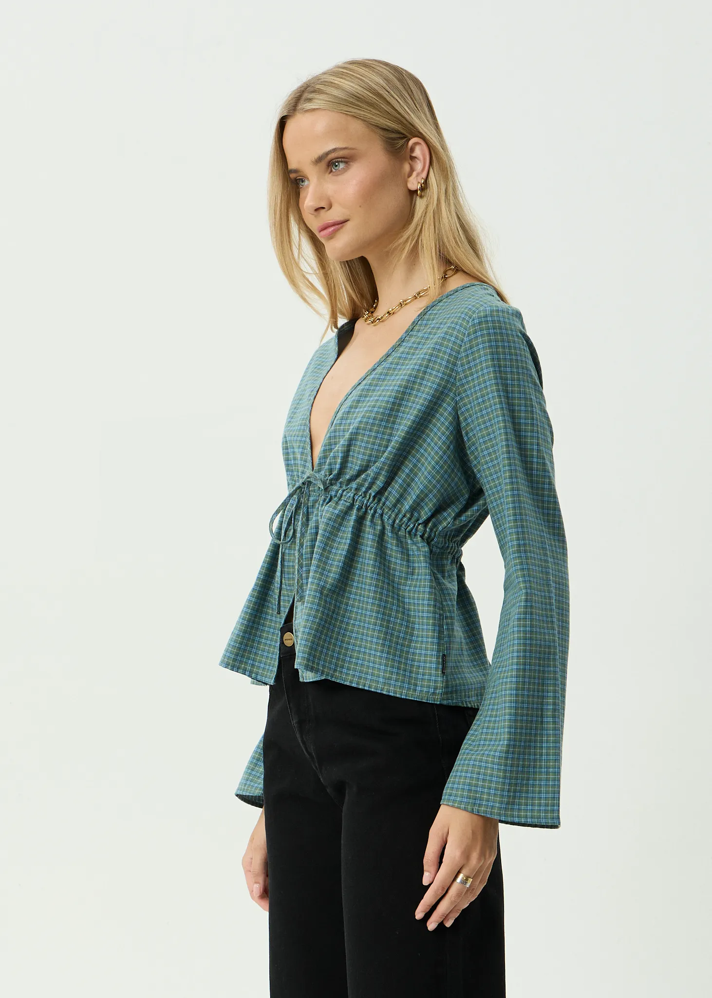 AFENDS Womens Voyager - Tie Top - Deep Olive Voyager sold by Afends product image thumbnail 3