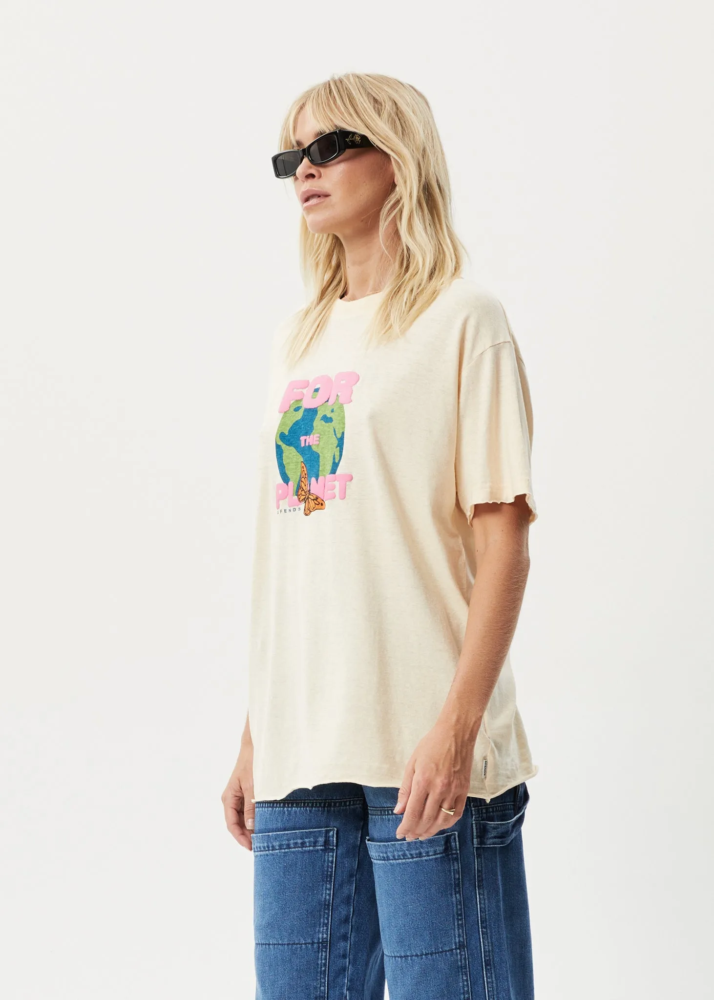 AFENDS Womens Planet - Oversized T-Shirt - Sand sold by Afends product image thumbnail 3
