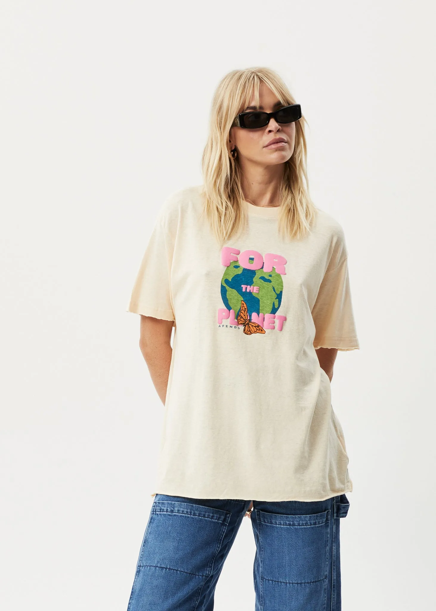 AFENDS Womens Planet - Oversized T-Shirt - Sand sold by Afends product image thumbnail 2