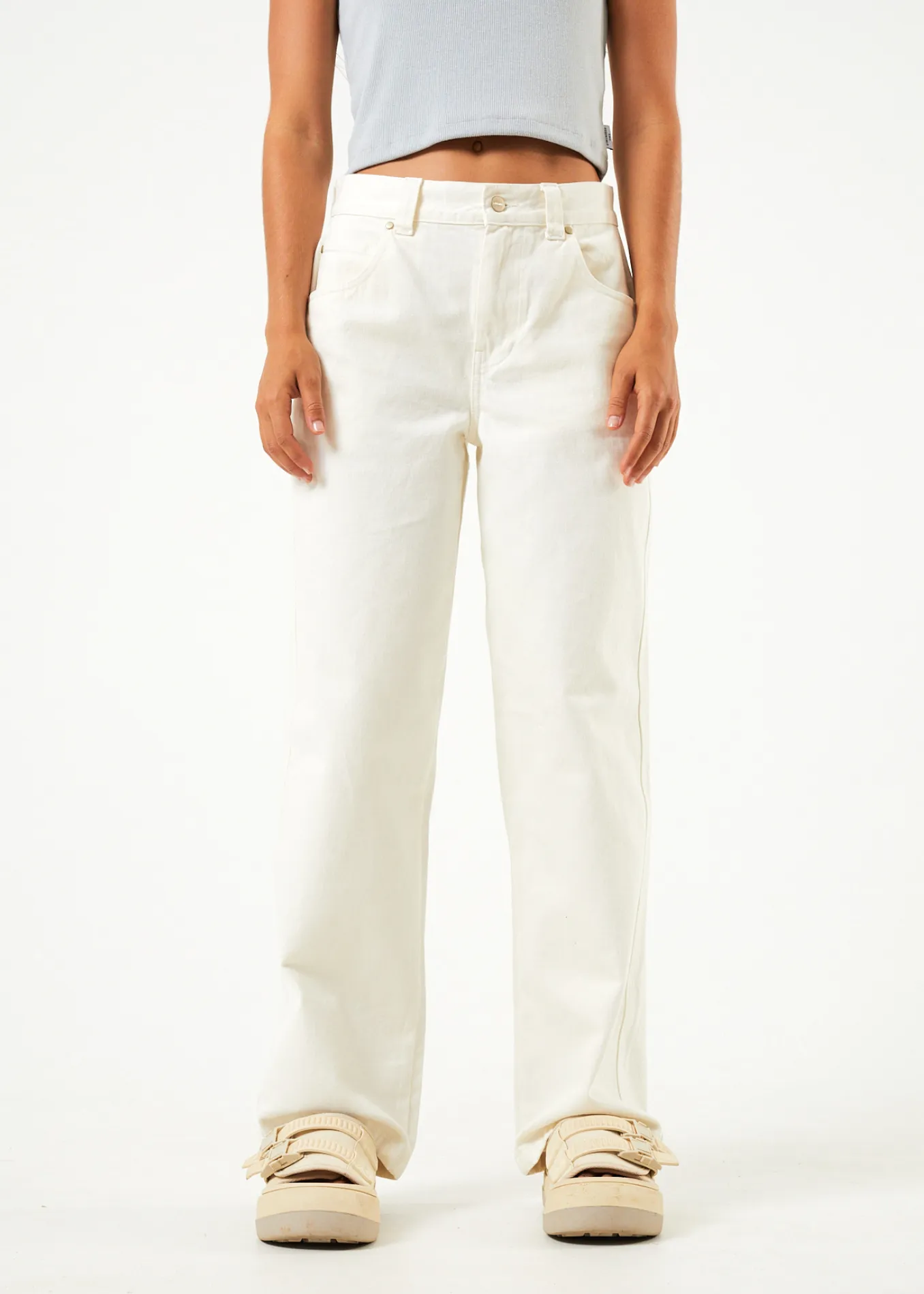 AFENDS Womens Bella - Denim Baggy Jean - Off White sold by Afends product image thumbnail 2