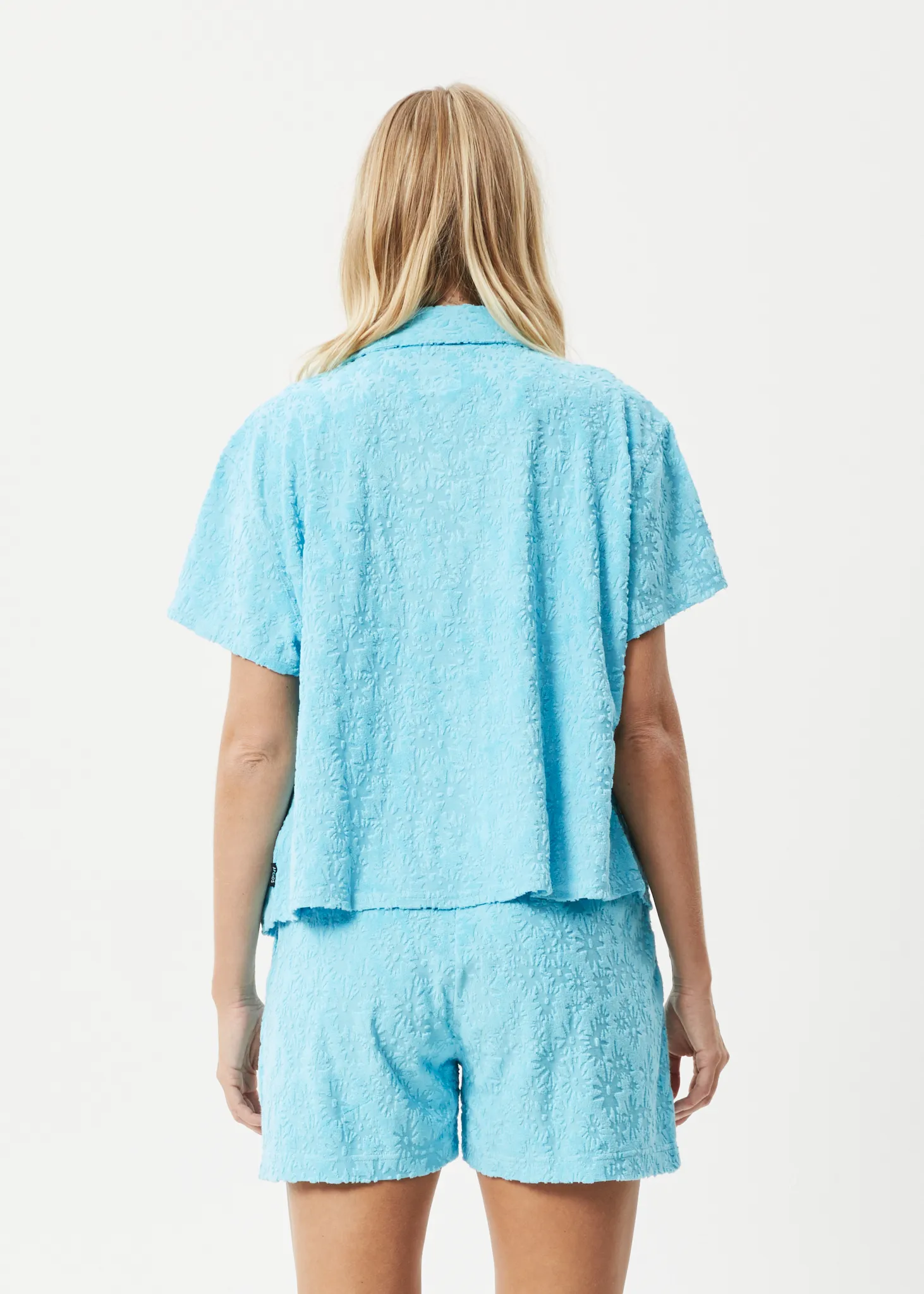 AFENDS Womens Moon - Terry Short Sleeve Shirt - Blue Daisy sold by Afends product image thumbnail 5