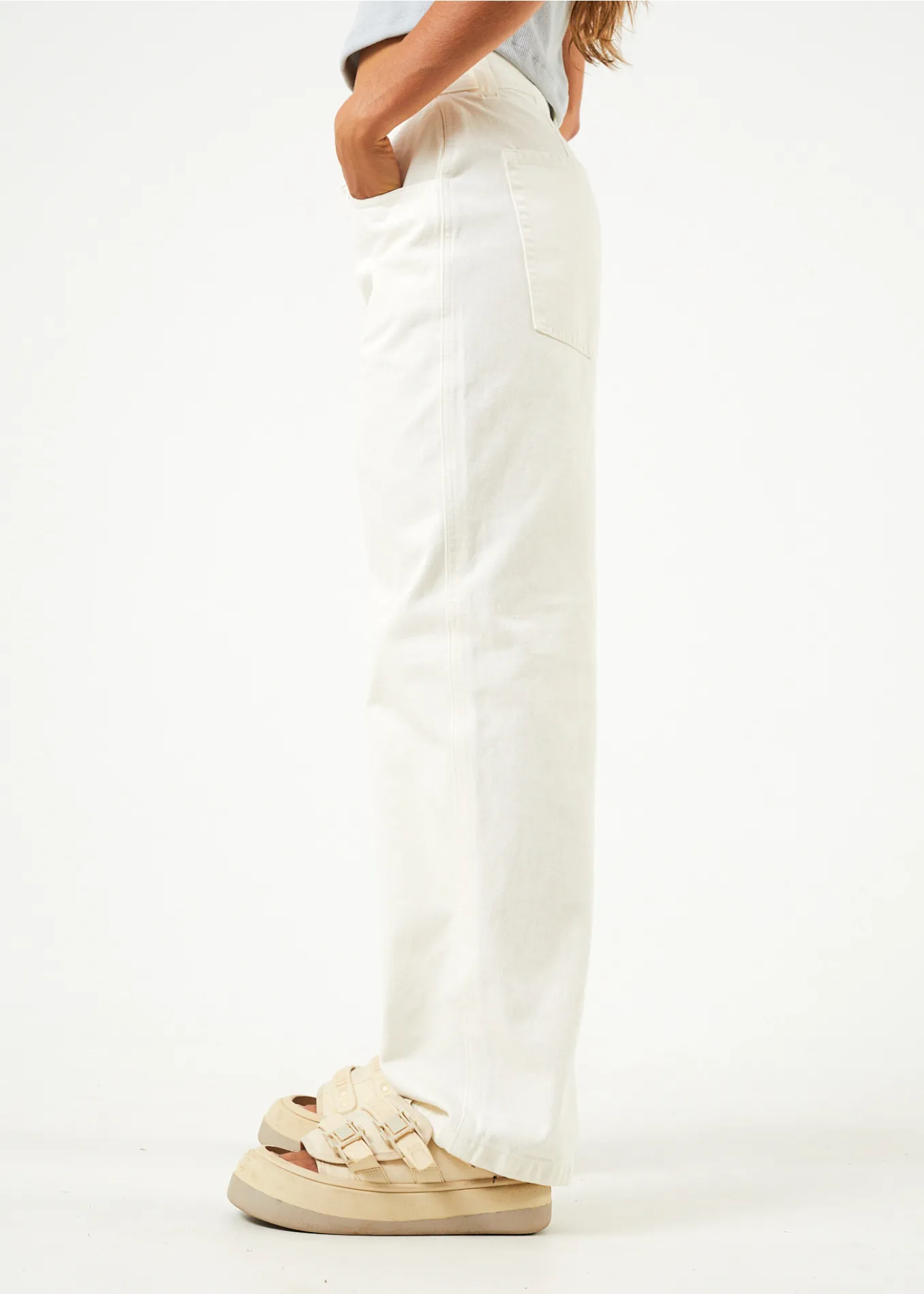 AFENDS Womens Bella - Denim Baggy Jean - Off White sold by Afends product image thumbnail 4