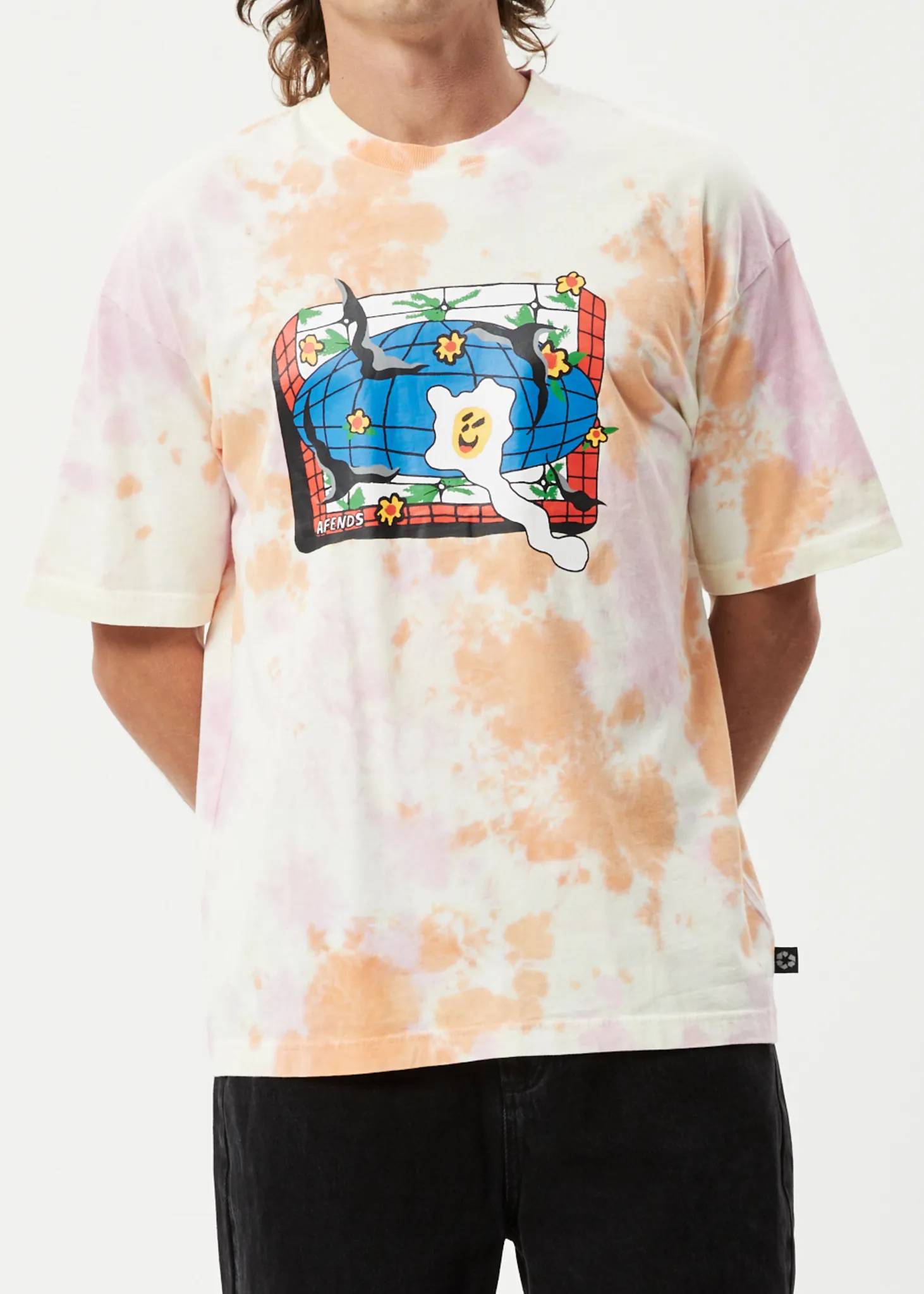 AFENDS Mens Globe - Oversized Graphic T-Shirt - Multi sold by Afends product image thumbnail 3