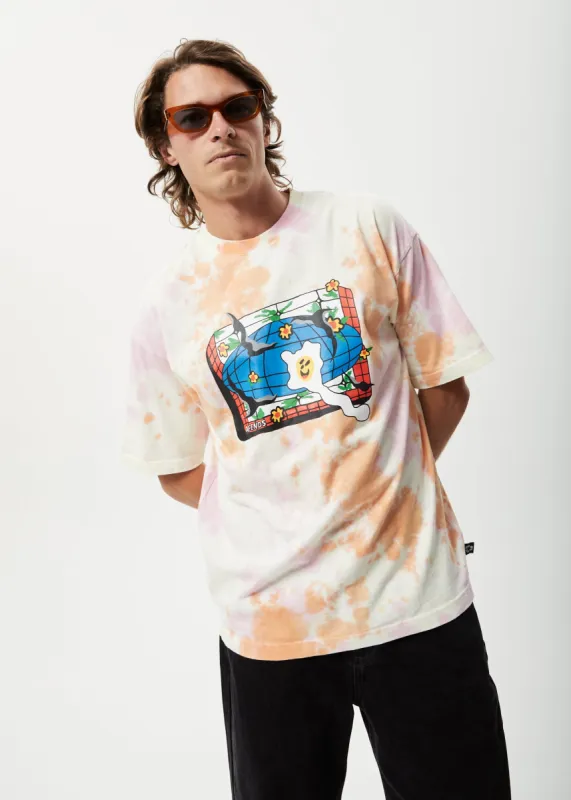 AFENDS Mens Globe - Oversized Graphic T-Shirt - Multi sold by Afends