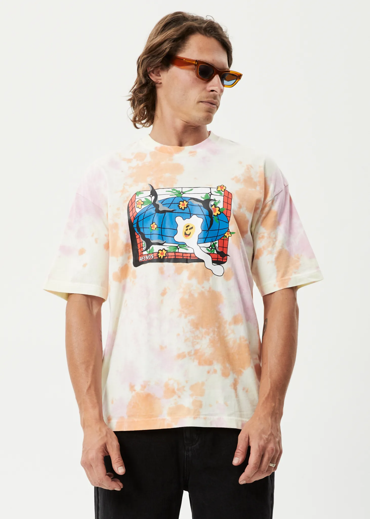 AFENDS Mens Globe - Oversized Graphic T-Shirt - Multi sold by Afends product image thumbnail 2