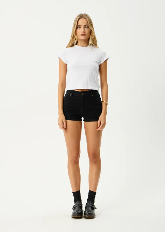 AFENDS Womens Studio - Denim Short - Washed Black sold by Afends