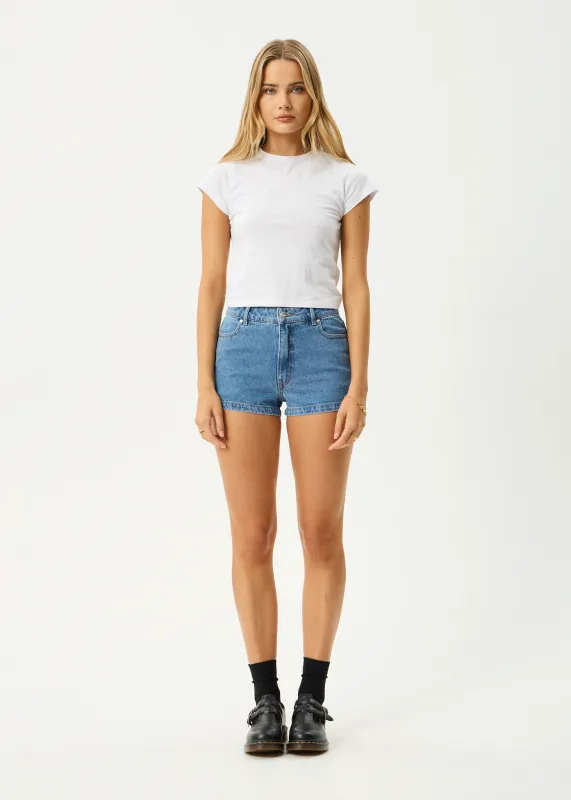 AFENDS Womens Studio - Denim Short - Worn Blue sold by Afends