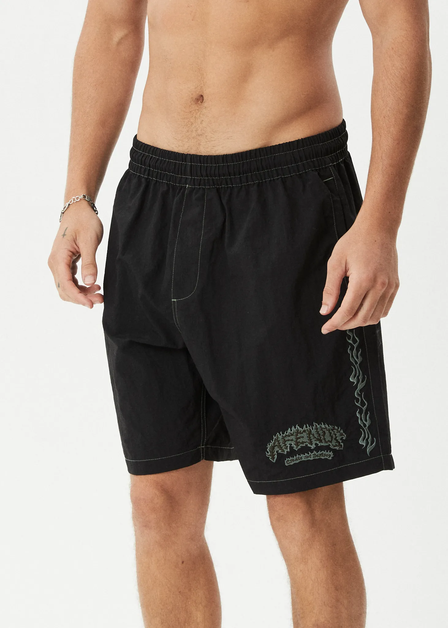 AFENDS Mens Flame On - Baywatch Swim Short 18" - Black sold by Afends product image thumbnail 3