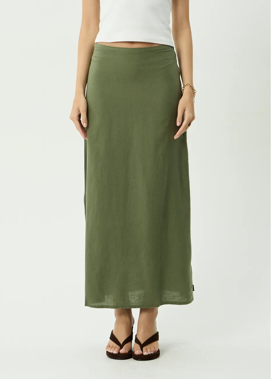AFENDS Womens Lilo - Maxi Skirt - Deep Olive sold by Afends product image thumbnail 3