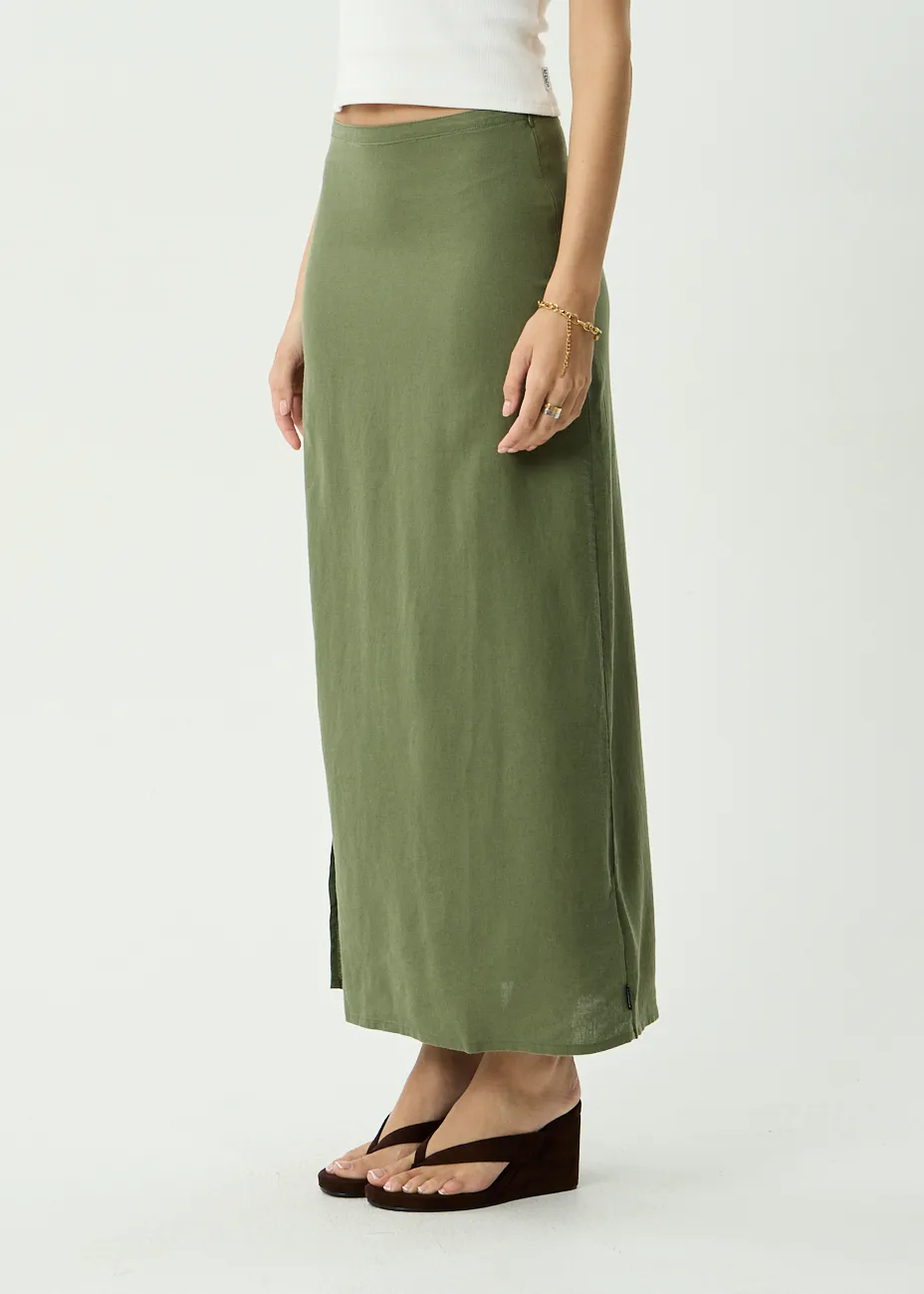 AFENDS Womens Lilo - Maxi Skirt - Deep Olive sold by Afends product image thumbnail 4