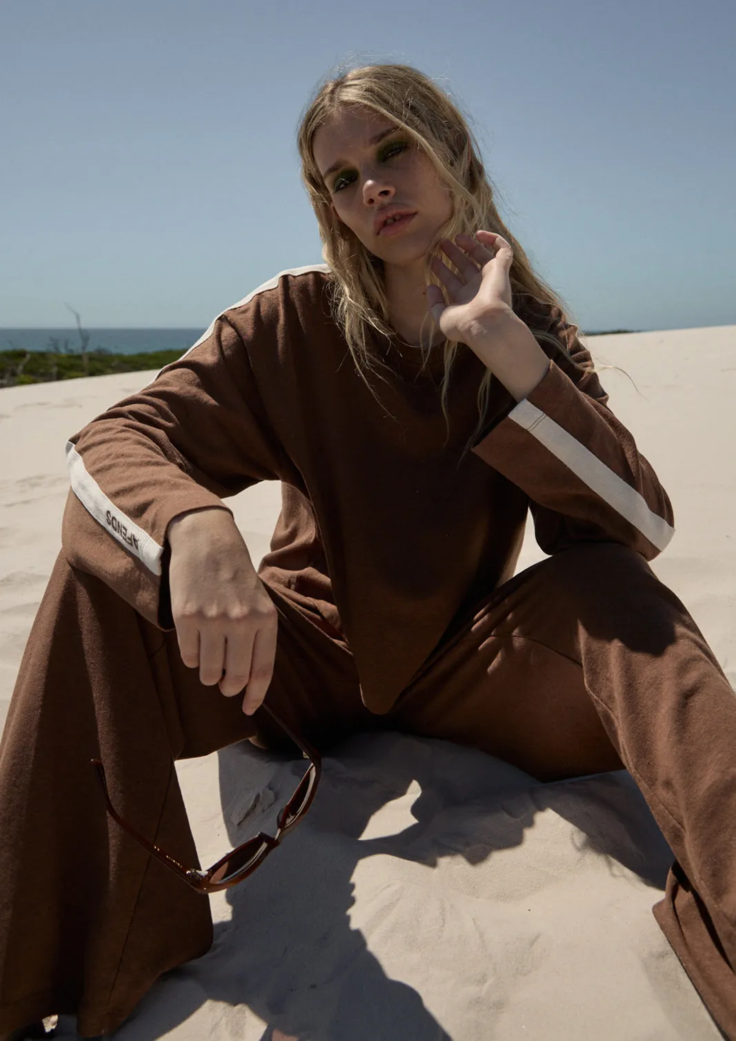 AFENDS Womens Marla - Long Sleeve Tee - Cinnamon sold by Afends product image thumbnail 2