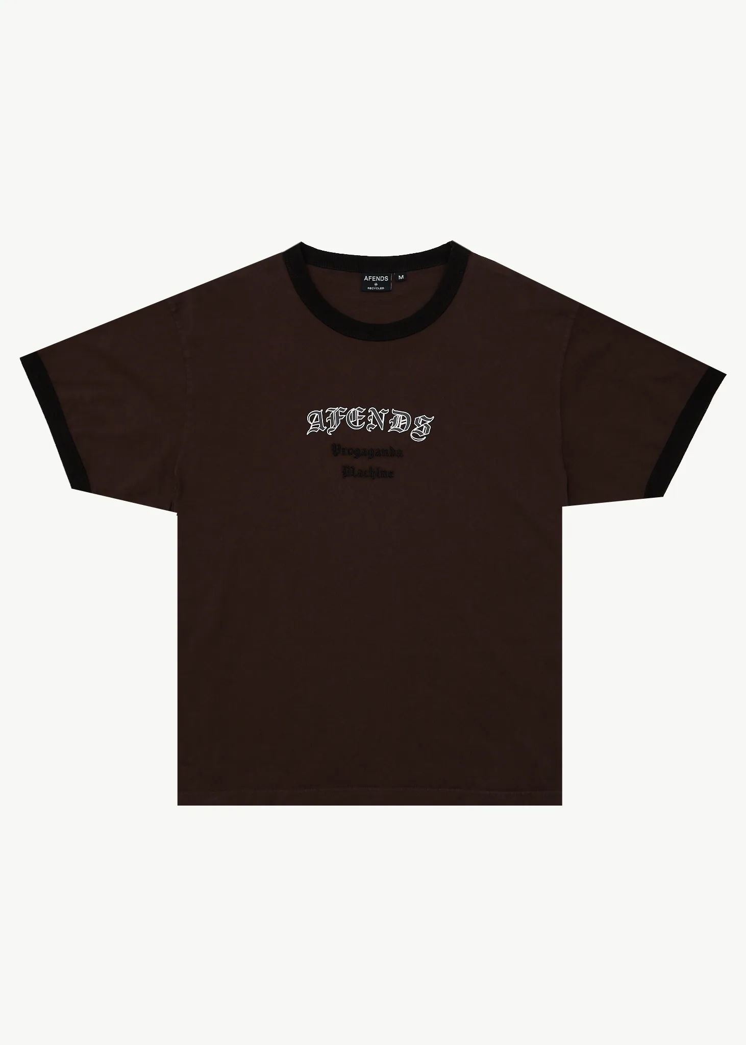 AFENDS Mens Machine - Boxy Ringer Fit Tee - Washed Coffee sold by Afends