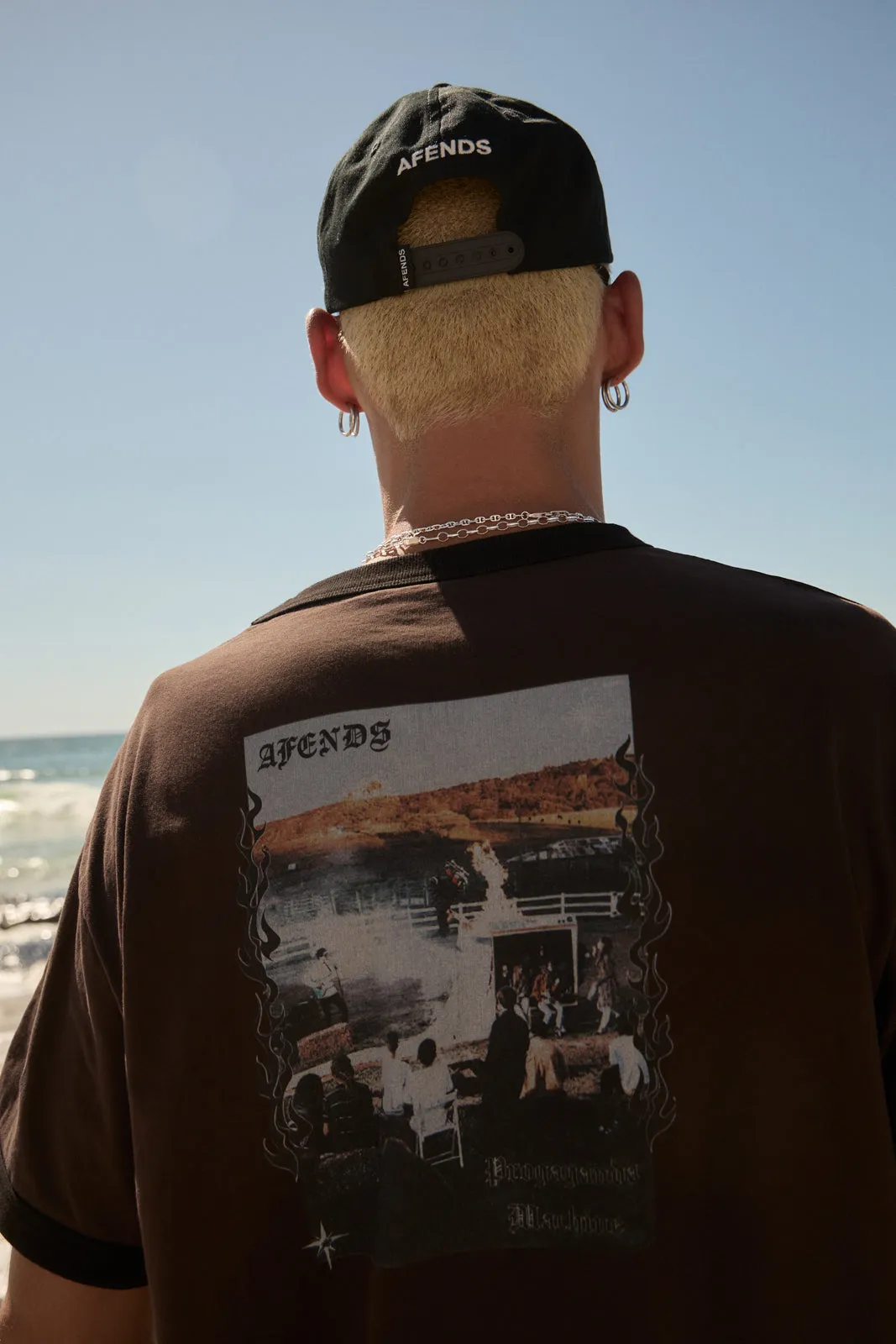 AFENDS Mens Machine - Boxy Ringer Fit Tee - Washed Coffee sold by Afends product image thumbnail 2