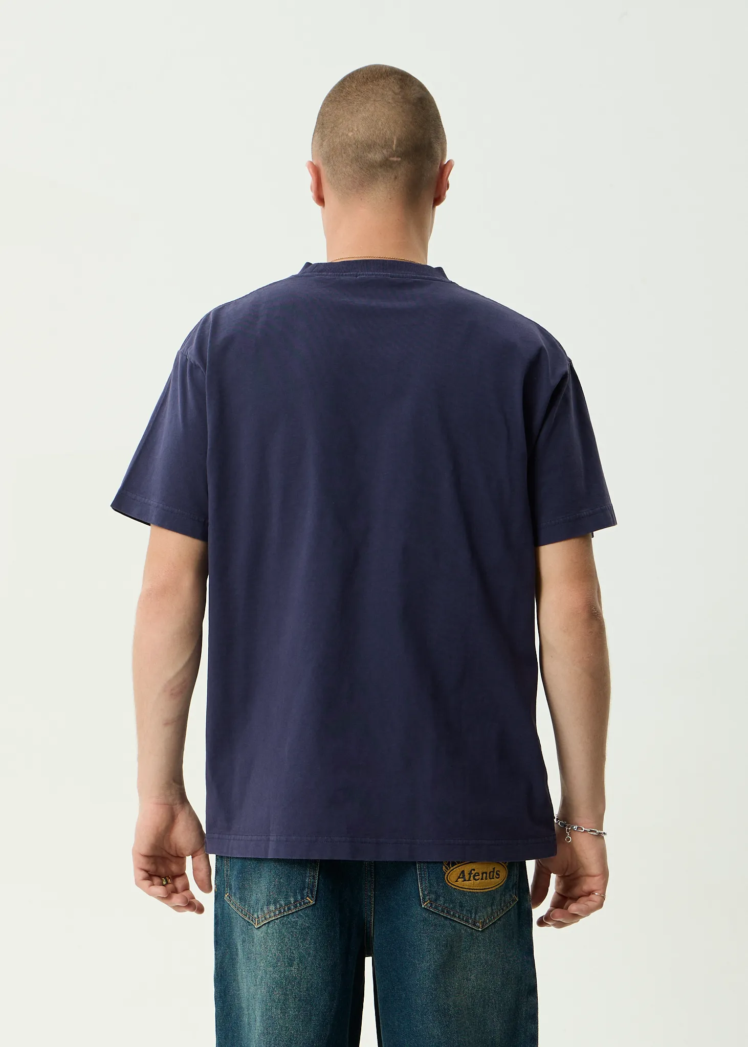 AFENDS Mens Kharma - Heavyweight Boxy Tee - Washed Deep Sea sold by Afends product image thumbnail 5