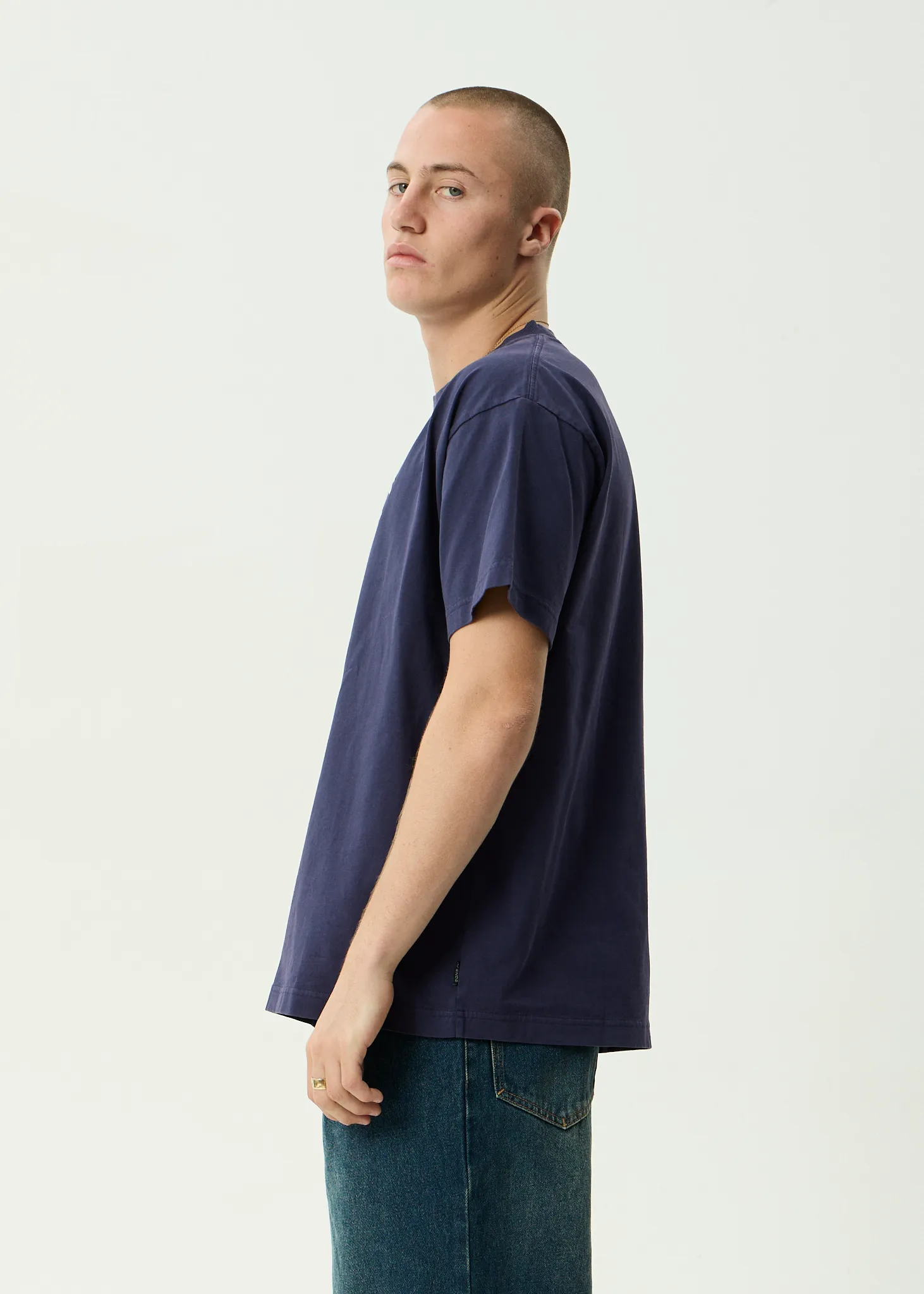 AFENDS Mens Kharma - Heavyweight Boxy Tee - Washed Deep Sea sold by Afends product image thumbnail 4