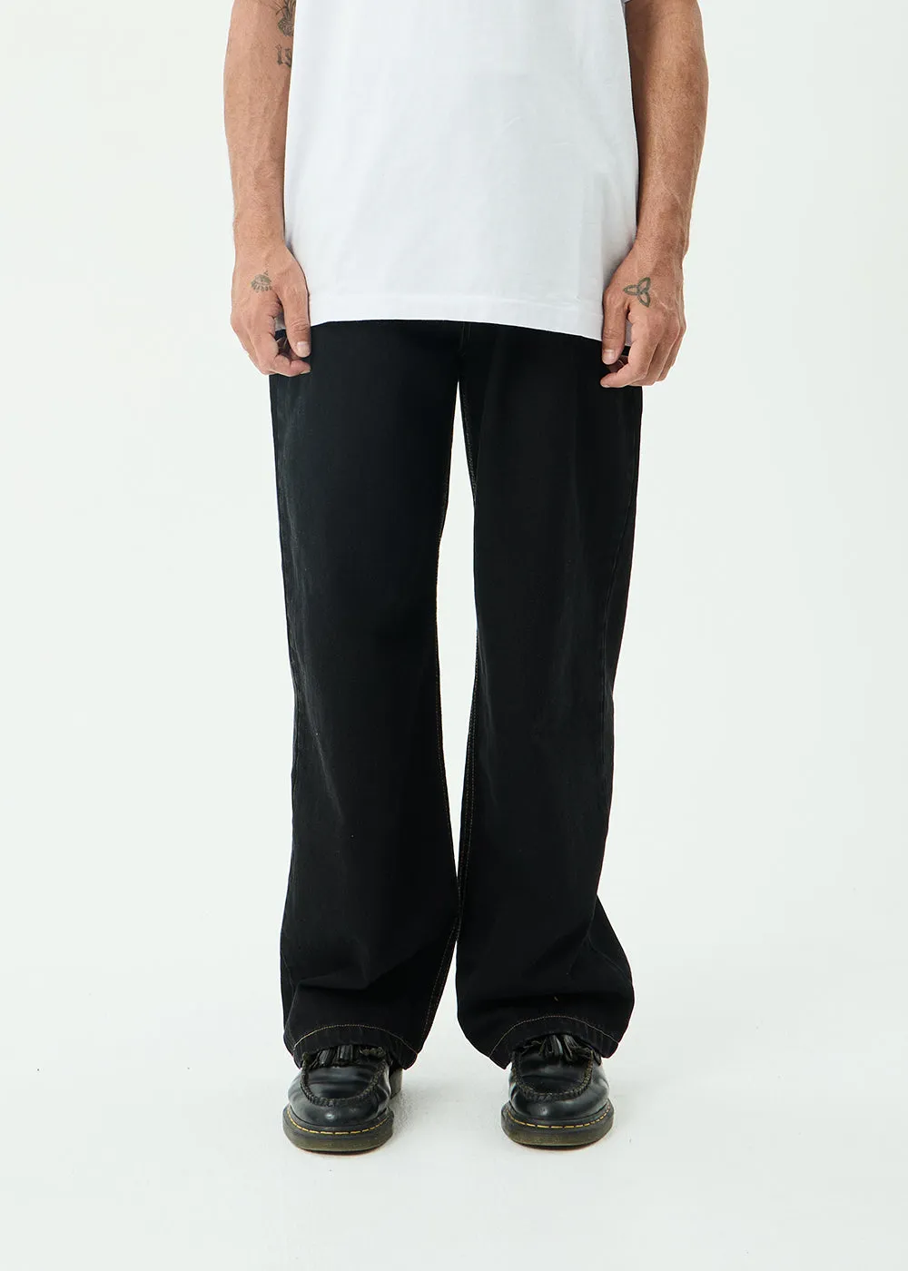 AFENDS Mens Pablo - Denim Baggy Jean - Washed Black sold by Afends product image thumbnail 2