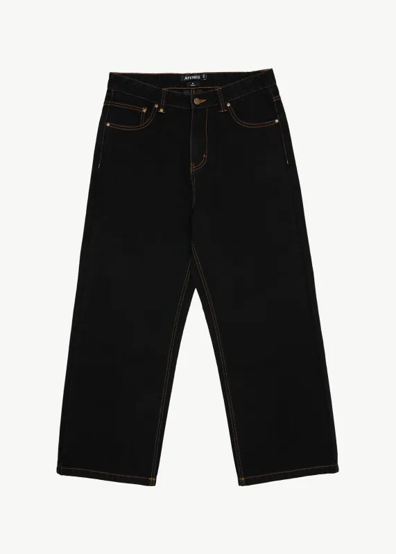 AFENDS Mens Pablo - Denim Baggy Jean - Washed Black sold by Afends