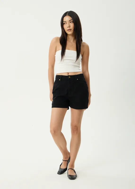 AFENDS Womens Seventy Threes - Denim Short - Washed Black made by Afends