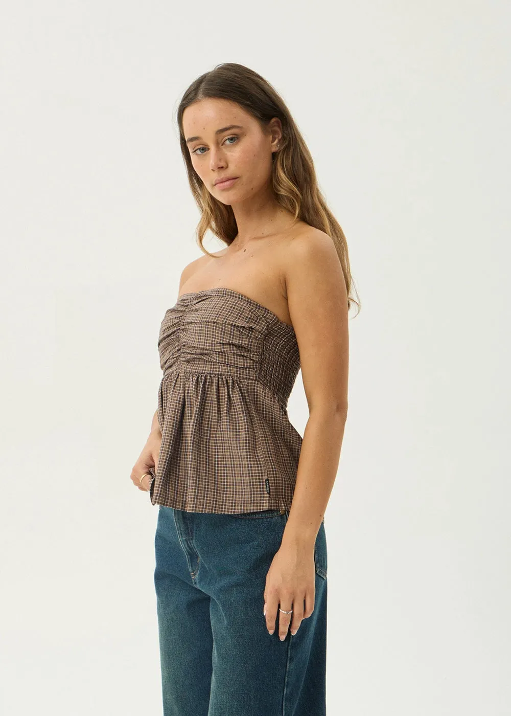 AFENDS Womens Juni - Strapless Top - Coffee sold by Afends product image thumbnail 3