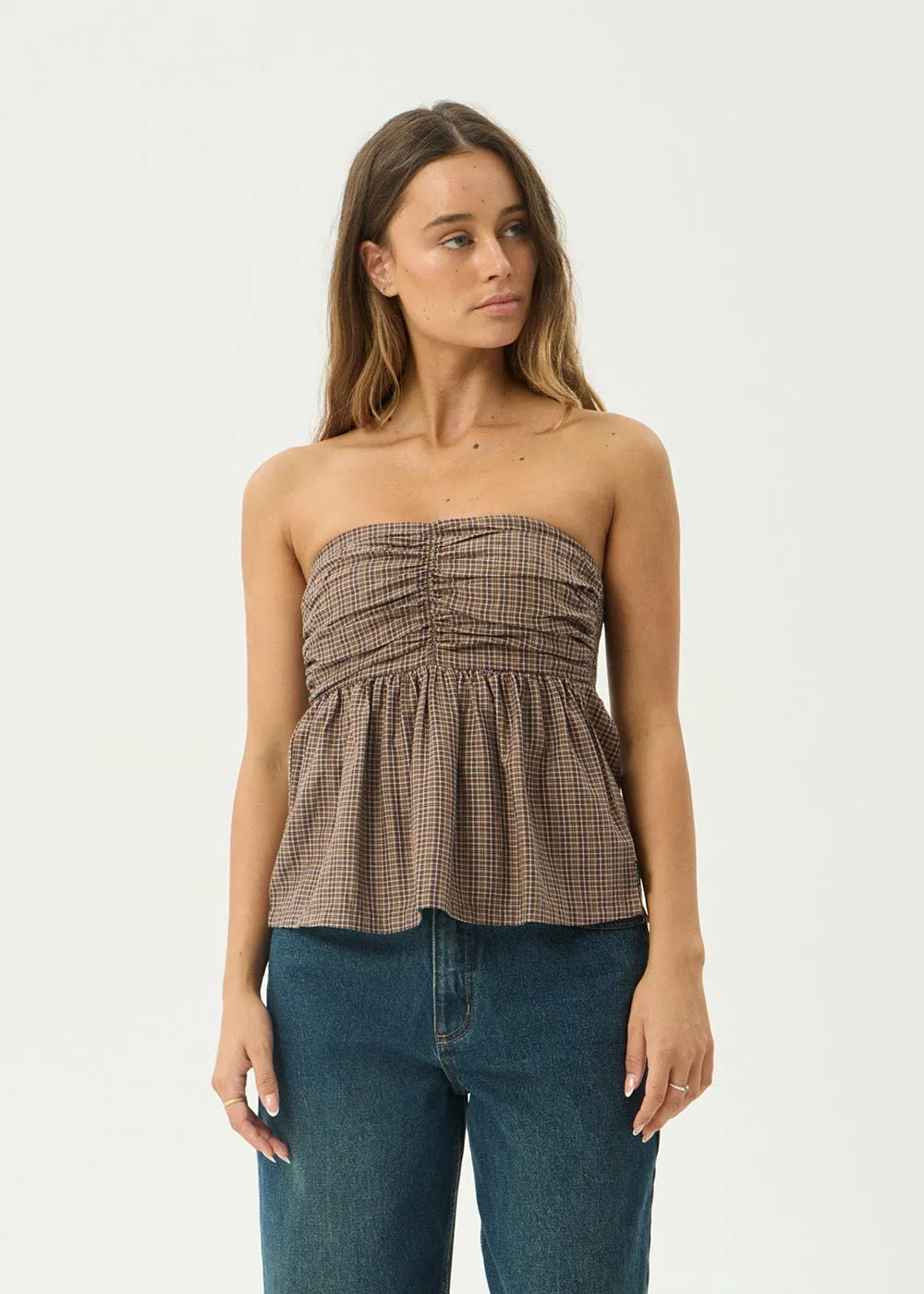 AFENDS Womens Juni - Strapless Top - Coffee sold by Afends product image thumbnail 2