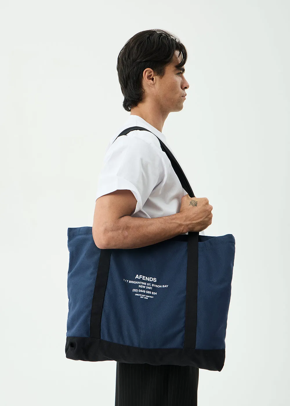 AFENDS Mens Hq - Tote Bag - Navy sold by Afends product image thumbnail 3