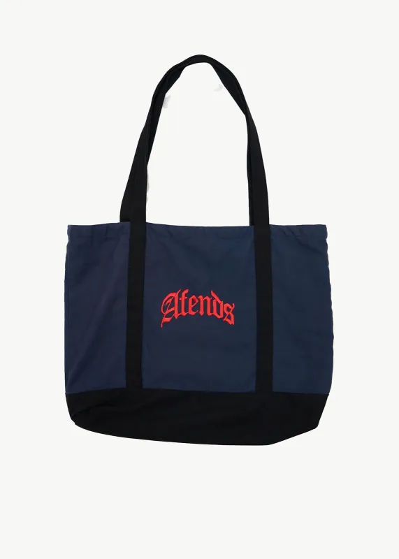 AFENDS Mens Hq - Tote Bag - Navy made by Afends
