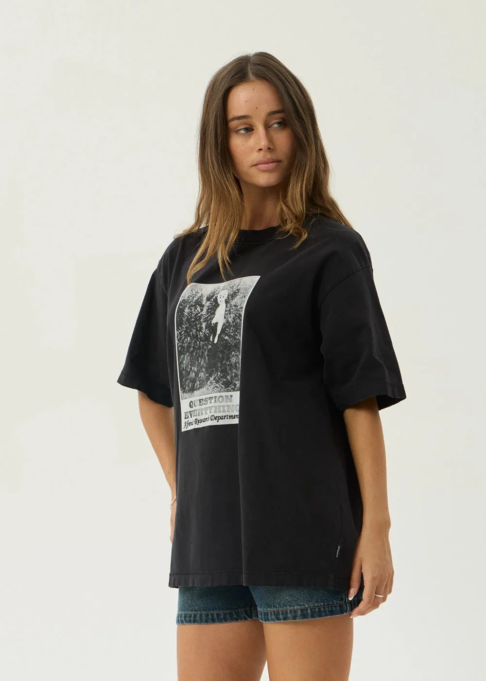 AFENDS Mens Research - Heavyweight Boxy Tee - Stone Black sold by Afends product image thumbnail 4