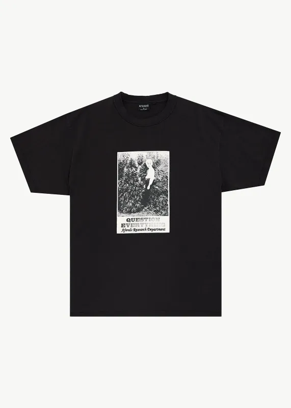 AFENDS Mens Research - Heavyweight Boxy Tee - Stone Black made by Afends