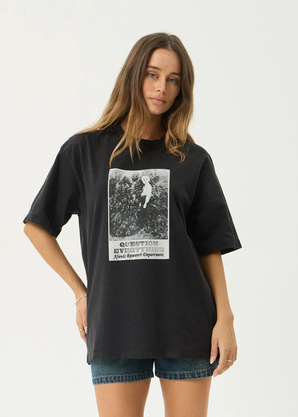 AFENDS Mens Research - Heavyweight Boxy Tee - Stone Black sold by Afends product image thumbnail 2