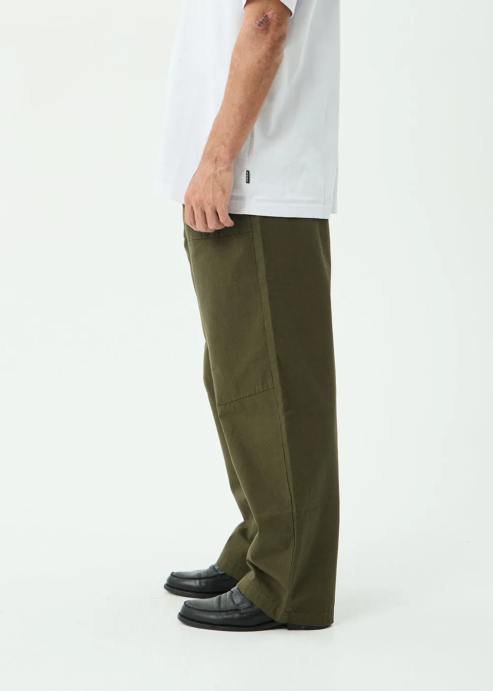 AFENDS Mens Glider - Pleated Pant - Military sold by Afends product image thumbnail 4