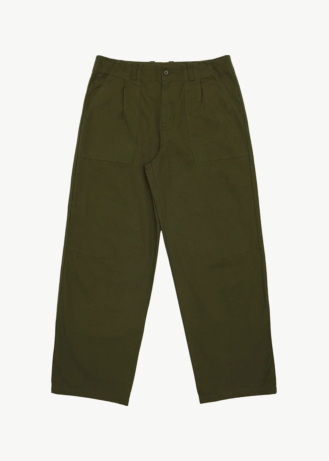 AFENDS Mens Glider - Pleated Pant - Military sold by Afends