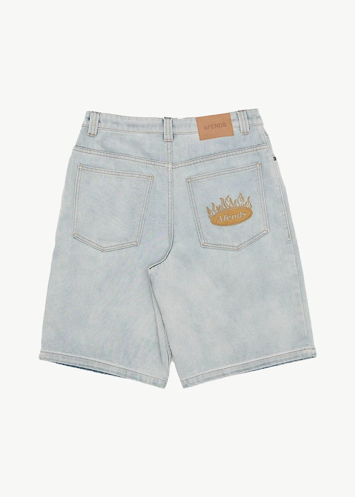 AFENDS Mens Fast Forward - Denim Ultra Baggy Pleated Short 24 Inch - Stone Blue sold by Afends product image thumbnail 3