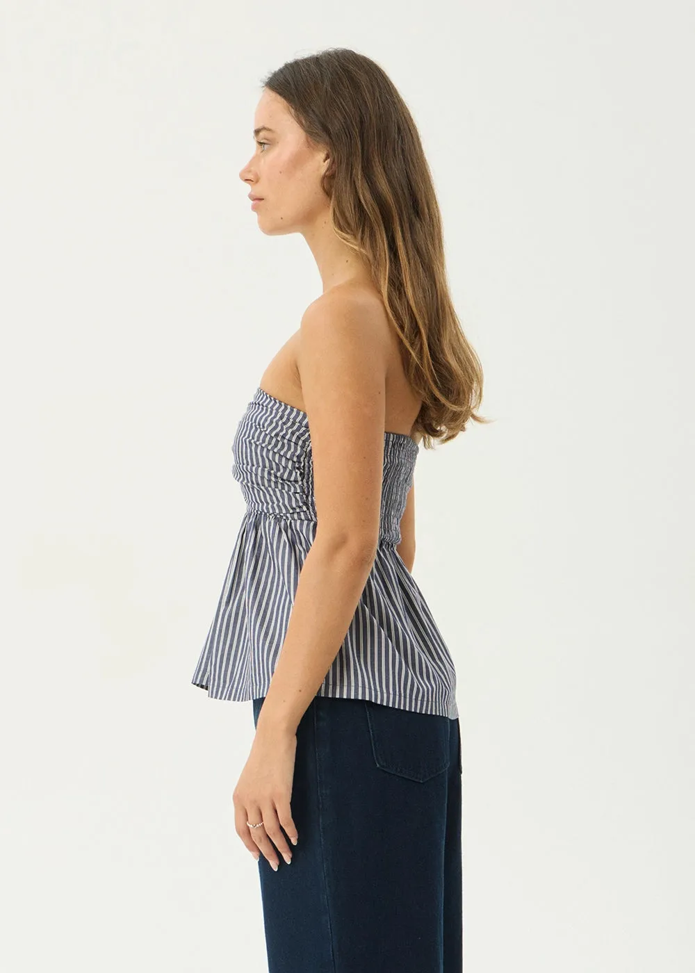 AFENDS Womens Juni - Strapless Top - Navy Stripe sold by Afends product image thumbnail 5