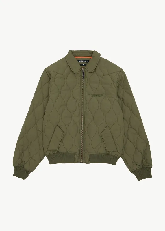 AFENDS Mens Mellross - Bomber Jacket - Military made by Afends