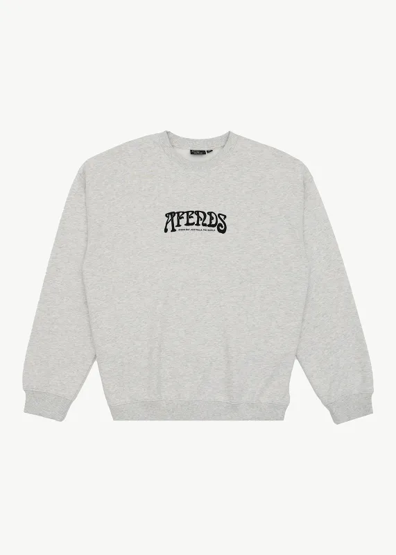 AFENDS Mens Perception - Crew Neck - Grey Marle made by Afends