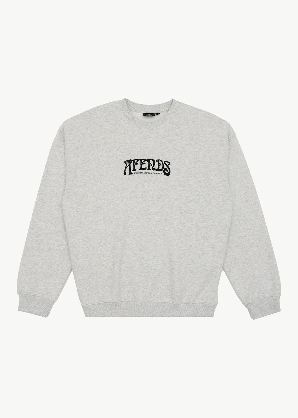 AFENDS Mens Perception - Crew Neck - Grey Marle sold by Afends