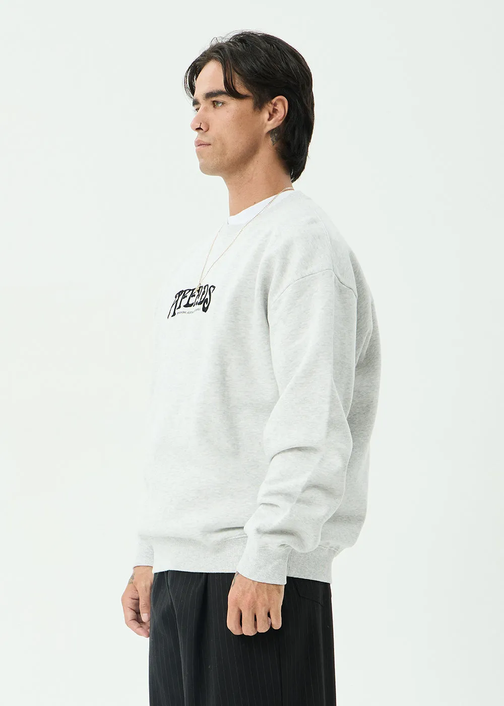 AFENDS Mens Perception - Crew Neck - Grey Marle sold by Afends product image thumbnail 4