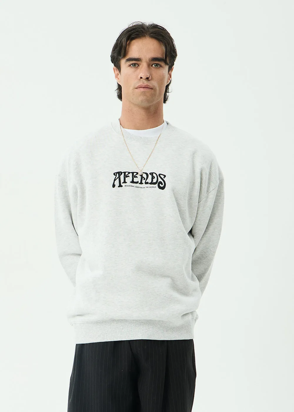AFENDS Mens Perception - Crew Neck - Grey Marle sold by Afends product image thumbnail 2