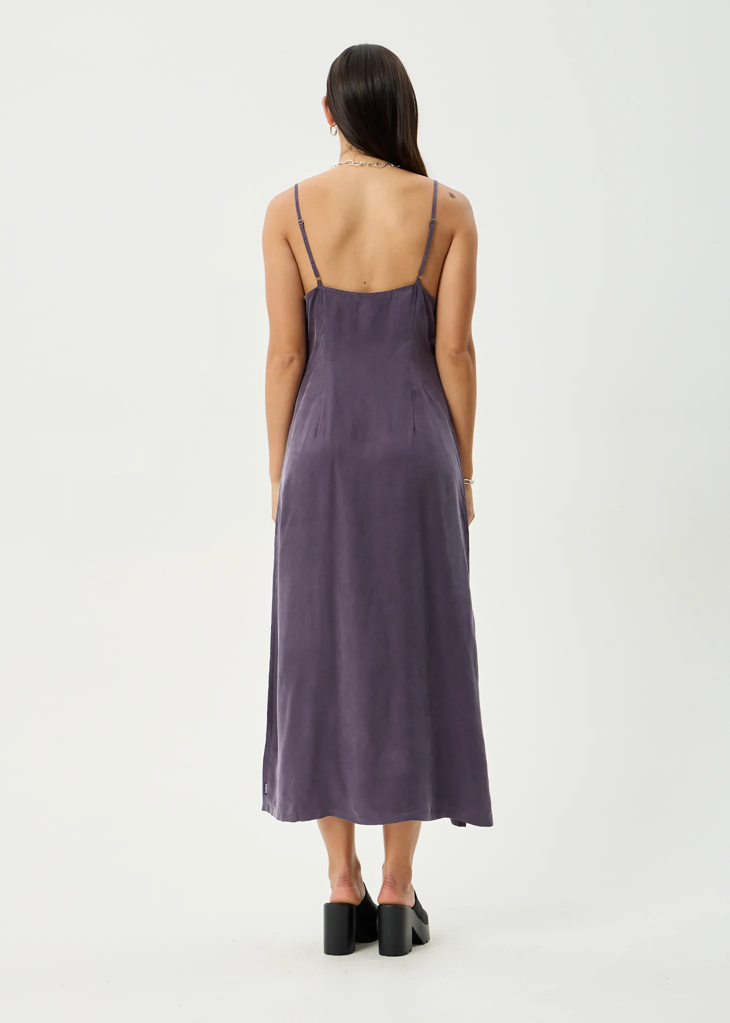 AFENDS Womens Valley - Cupro Midi Dress - Aubergine sold by Afends product image thumbnail 5