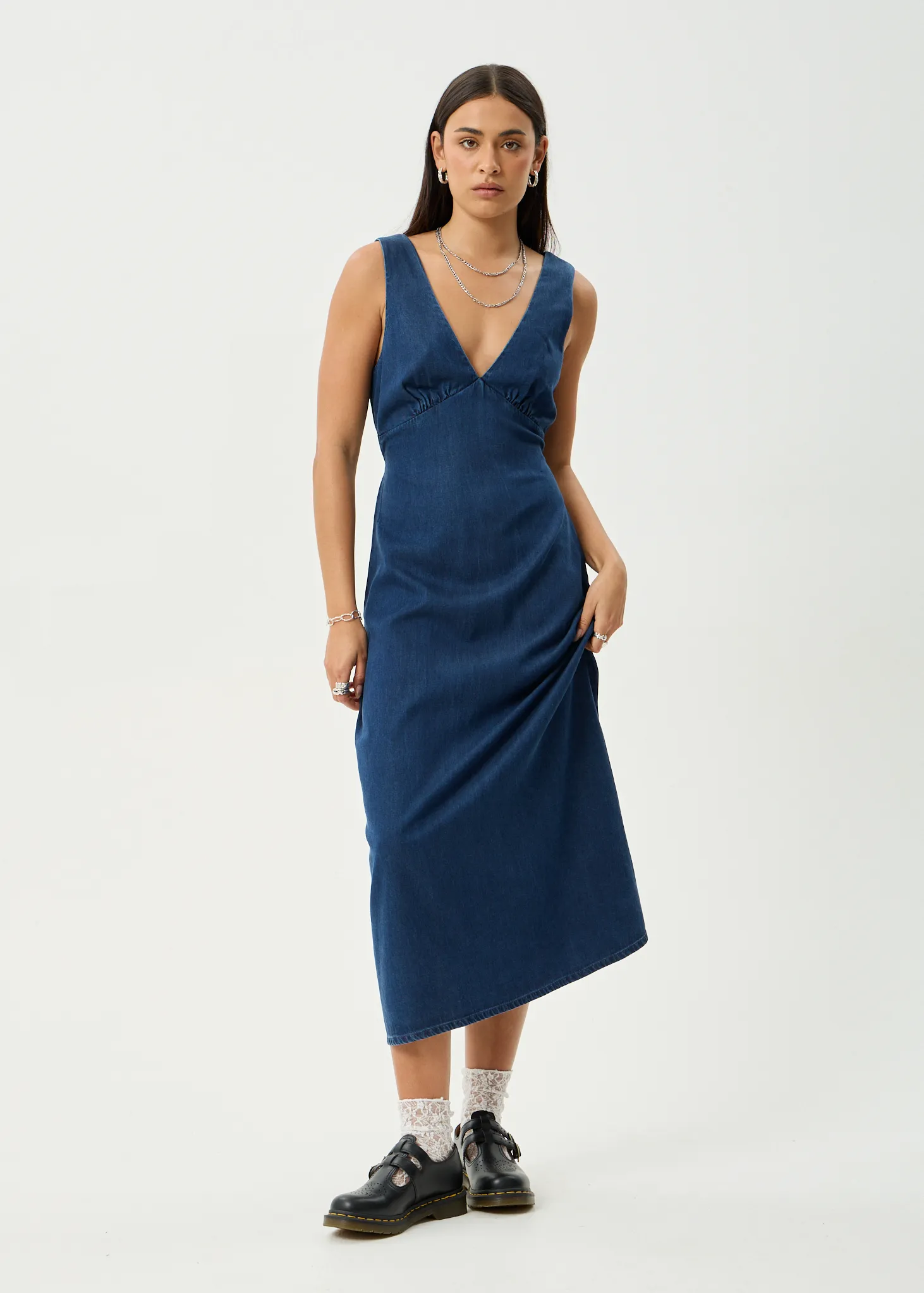 AFENDS Womens Palmer - Maxi Dress - Ink sold by Afends product image thumbnail 3