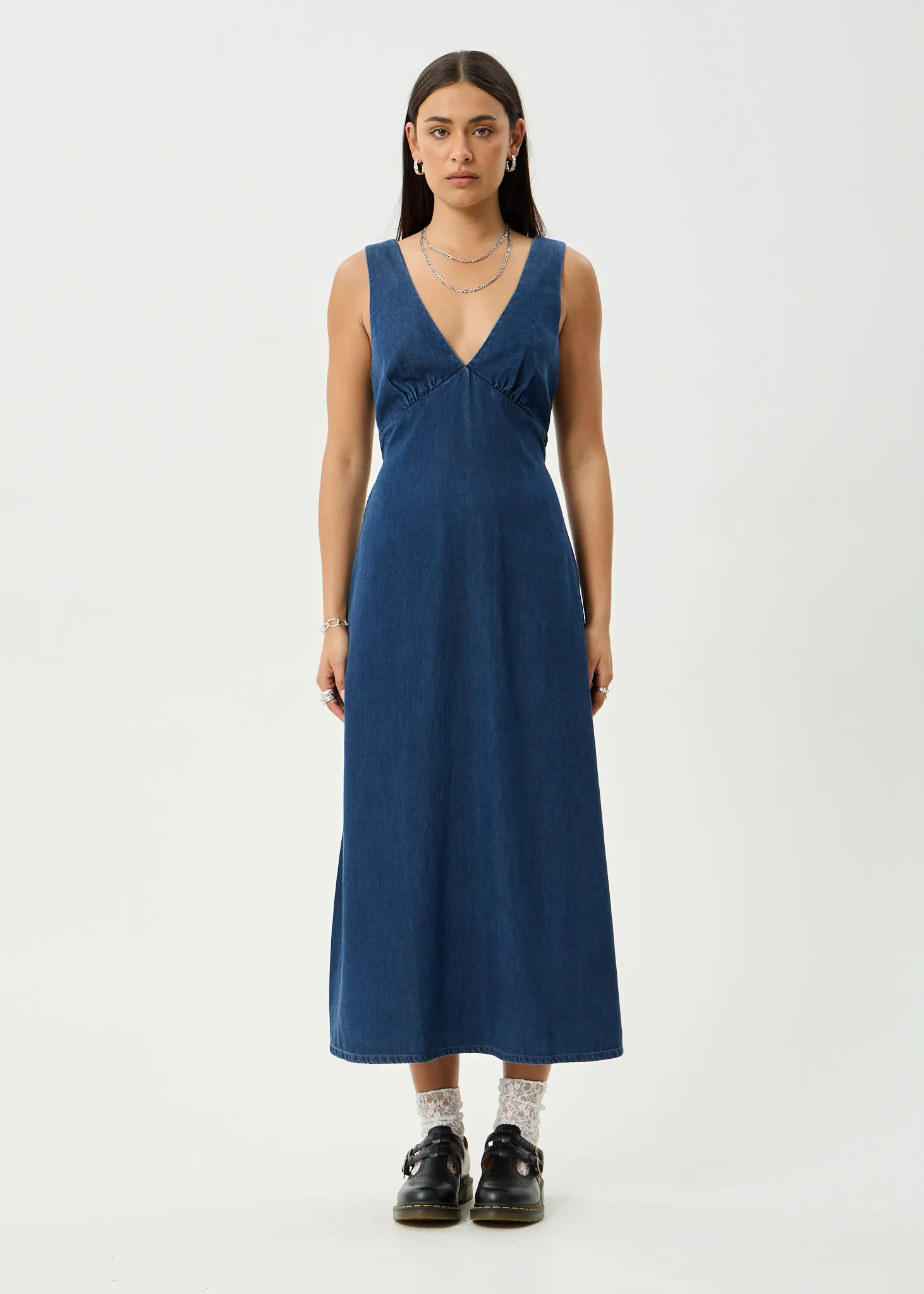 AFENDS Womens Palmer - Maxi Dress - Ink sold by Afends