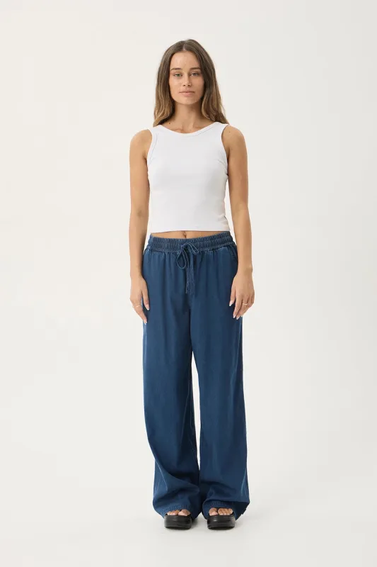 AFENDS Womens Palmer - Wide Leg Pant - Ink made by Afends