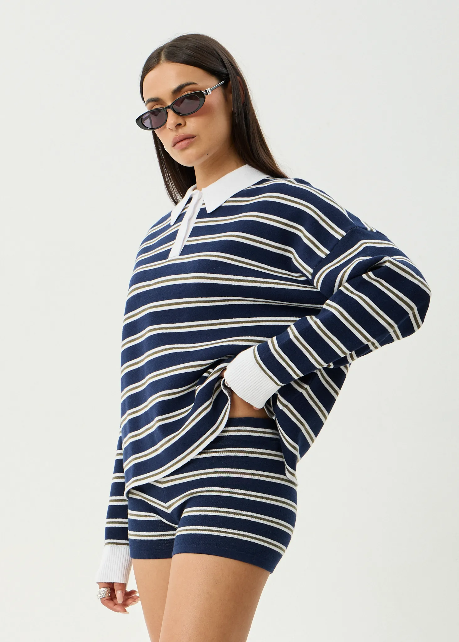 AFENDS Womens Delta - Knit Shirt - Navy Stripe sold by Afends product image thumbnail 4
