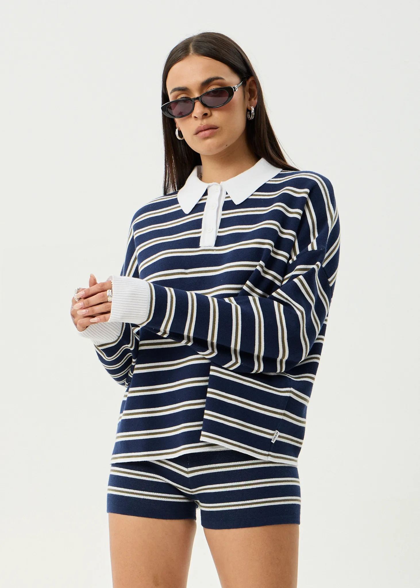 AFENDS Womens Delta - Knit Shirt - Navy Stripe sold by Afends product image thumbnail 3