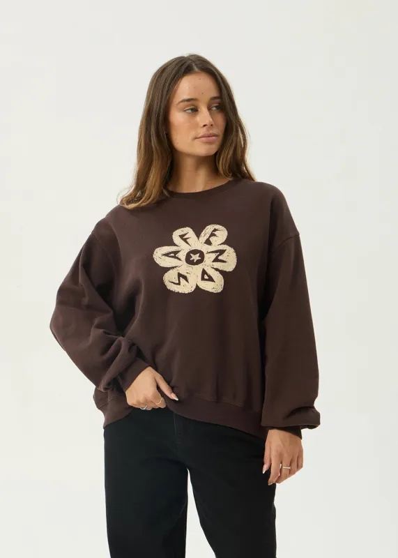 AFENDS Womens Raven - Crew Neck - Washed Coffee made by Afends