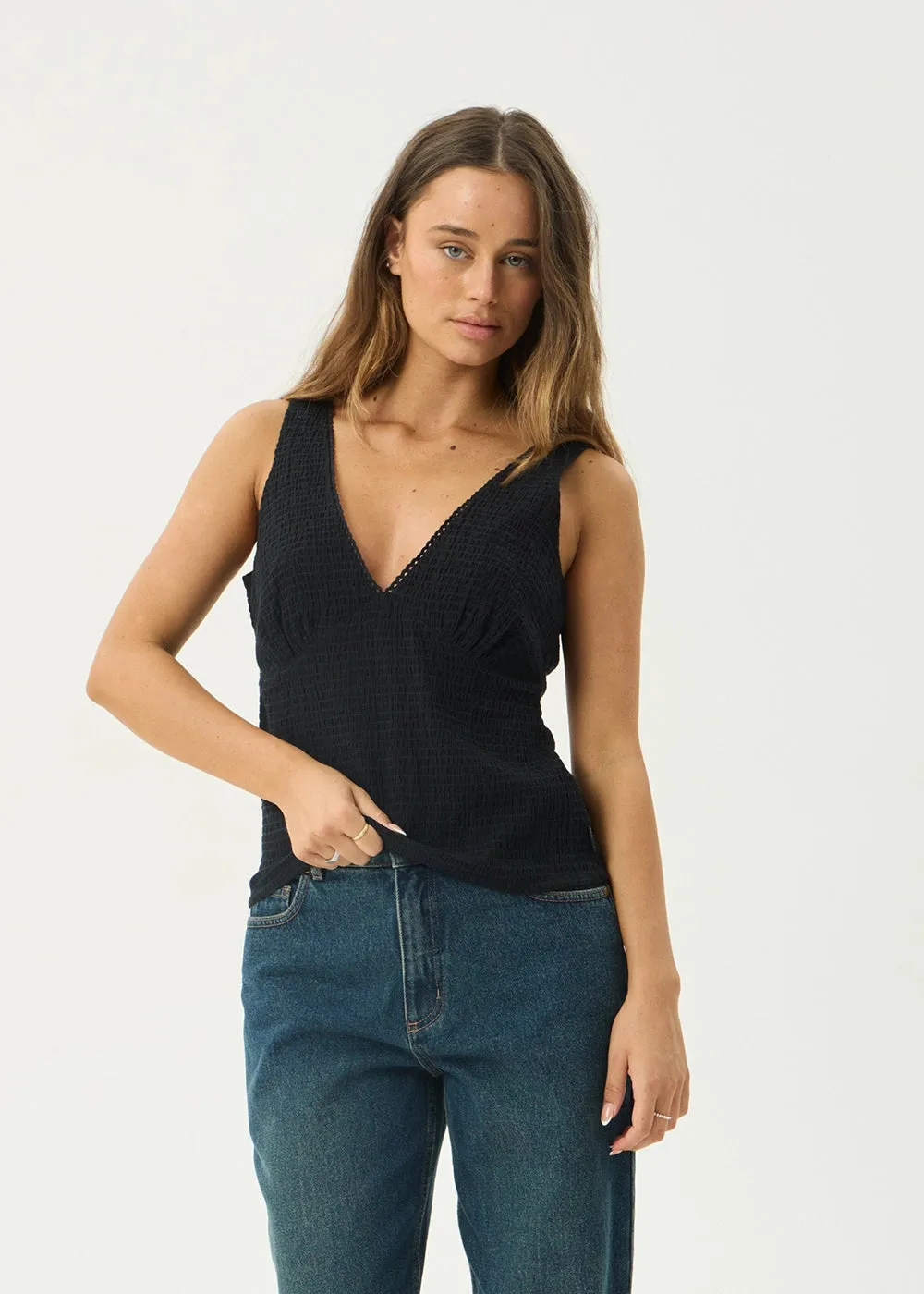 AFENDS Womens Robin - Seersucker Top - Black sold by Afends product image thumbnail 2